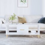 Vidaxl table basse blanc 102x50x40 cm bois ding�nierie 812690