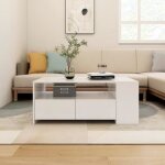 Vidaxl table basse blanc 102x55x42 cm bois ding�nierie 810917