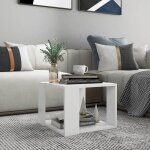 Vidaxl table basse blanc 40x40x30 cm bois dingnierie 806310