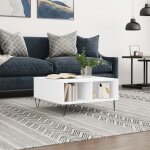 Vidaxl table basse blanc 60x60x30 cm bois ding�nierie 827036