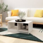Vidaxl table basse blanc 75x50x335 cm bois de pin massif