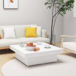 Vidaxl table basse blanc 90x90x28 cm agglom�r�.