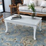 Vidaxl table basse blanc brillant 100x50x42 cm bois ding�nierie 358560
