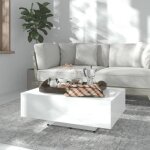 Vidaxl table basse blanc brillant 85x55x31 cm agglomr