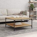 Vidaxl table basse ch�ne sonoma 80x80x40 cm bois ding�nierie 832839