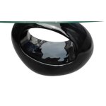 Vidaxl table basse avec dessus de table en verre ovale noir brillant 240319