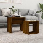 Vidaxl tables basses gigognes 2 pcs chêne marron bois dingénierie 815542 Vidaxl tables basses gigognes 2 pcs chêne marron bois dingénierie 815542
