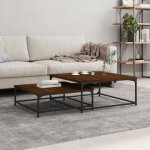 Vidaxl tables basses gigognes 2 pcs chêne marron bois dingénierie 832822 Vidaxl tables basses gigognes 2 pcs chêne marron bois dingénierie 832822