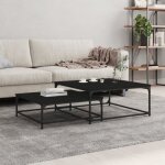 Vidaxl tables basses gigognes 2 pcs noir bois dingénierie 832818 Vidaxl tables basses gigognes 2 pcs noir bois dingénierie 832818