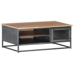 Vidaxl table basse gris 90x50x35 cm bois dacacia massif