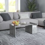 Table basse - vidaxl - 90x45x35 cm - gris béton - aggloméré - style scandinave moderne Table basse - vidaxl - 90x45x35 cm - gris béton - aggloméré - style scandinave moderne