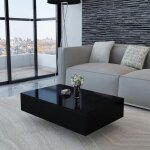 Vidaxl table basse haute brillance noir
