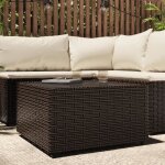 Vidaxl table basse de jardin carré marron 50x50x30 cm résine tressée mobilier de jardin table basse table ... Vidaxl table basse de jardin carré marron 50x50x30 cm résine tressée mobilier de jardin table basse table ...