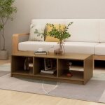 Vidaxl table basse marron miel 110x50x34 cm bois de pin massif Vidaxl table basse marron miel 110x50x34 cm bois de pin massif