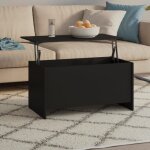 Vidaxl table basse noir 102x555x525 cm bois dingénierie 809666 Vidaxl table basse noir 102x555x525 cm bois dingénierie 809666