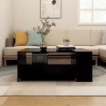 Vidaxl table basse noir 102x55x42 cm bois ding�nierie 810918