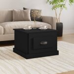 Vidaxl table basse noir 50x50x35 cm bois dingnierie 816249