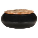 Vidaxl table basse noir 68x68x30 cm bois de rcupration solide
