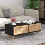 Vidaxl table basse noir 80x40x30 cm bois dingnierie et pin massif 345622