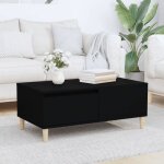 Vidaxl table basse noir 90x50x365 cm bois dingénierie 821109 Vidaxl table basse noir 90x50x365 cm bois dingénierie 821109