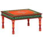 Vidaxl table basse orange bois de manguier massif peint  la main 353765