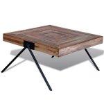 Vidaxl table basse avec pieds en v bois de teck recyclé Vidaxl table basse avec pieds en v bois de teck recyclé