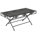 Vidaxl table basse pliante style vintage métal 100 x 50 x 45 cm noir Vidaxl table basse pliante style vintage métal 100 x 50 x 45 cm noir