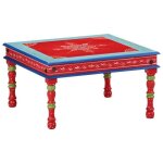 Vidaxl table basse rouge bois de manguier massif peint à la main 353766 Vidaxl table basse rouge bois de manguier massif peint à la main 353766