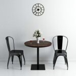 Vidaxl table de bistro mdf et acier rond 80 x 75 cm frêne foncé Vidaxl table de bistro mdf et acier rond 80 x 75 cm frêne foncé