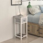 Vidaxl table de chevet avec 1 tiroir gris et blanc