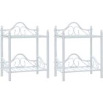 Vidaxl table de chevet 2 pcs acier et verre trempé 45x305x60 cm blanc Vidaxl table de chevet 2 pcs acier et verre trempé 45x305x60 cm blanc