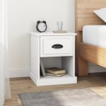 Vidaxl tables de chevet 2 pcs blanc 39x39x475 cm bois dingnierie 816129