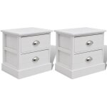 Vidaxl table de chevet 2 pcs blanc