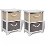 Vidaxl table de chevet 2 pcs bois Vidaxl table de chevet 2 pcs bois