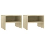 Vidaxl tables de chevet 2 pcs chne sonoma 40 x 30 x 30 cm agglomr