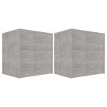 Vidaxl tables de chevet 2 pcs gris b�ton 40 x 30 x 40 cm agglom�r�