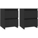 Vidaxl tables de chevet 2 pcs noir 30 x 30 x 40 cm agglomr