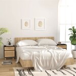 Vidaxl tables de chevet 2 pcs noir bois de pin massif et rotin naturel 345609 Vidaxl tables de chevet 2 pcs noir bois de pin massif et rotin naturel 345609