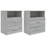Vidaxl tables de chevet 2 pcs sonoma gris 50x32x60 cm 815861