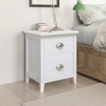 Vidaxl table de chevet 2 pcs avec 2 tiroirs blanc