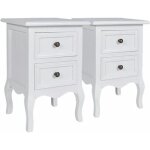 Vidaxl table de chevet 2 pcs avec 2 tiroirs mdf blanc Vidaxl table de chevet 2 pcs avec 2 tiroirs mdf blanc