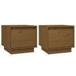 Vidaxl tables de chevet 2pcs marron miel 35x34x32cm bois de pin solide