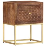 Vidaxl table de chevet 40 x 30 x 50 cm bois de manguier massif