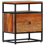 Vidaxl table de chevet 40 x 30 x 50 cm bois de rcupration et acier