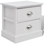 Vidaxl table de chevet blanc