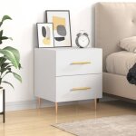 Vidaxl table de chevet blanc 40x35x475 cm bois d?ing�nierie 827276