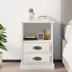 Vidaxl table de chevet blanc 43x36x60 cm 816328