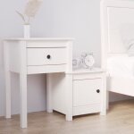 Vidaxl table de chevet blanc 795x38x655 cm bois de pin massif 814541