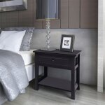 Vidaxl table de chevet bois noir