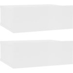 Vidaxl tables de chevet flottantes 2 pcs blanc 40x30x15 cm agglom�r�